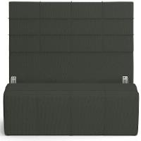 Kit Cabeceira Cama Box King 195cm Com Calçadeira Roma W01 Linho Verde Musgo - Lyam - 1