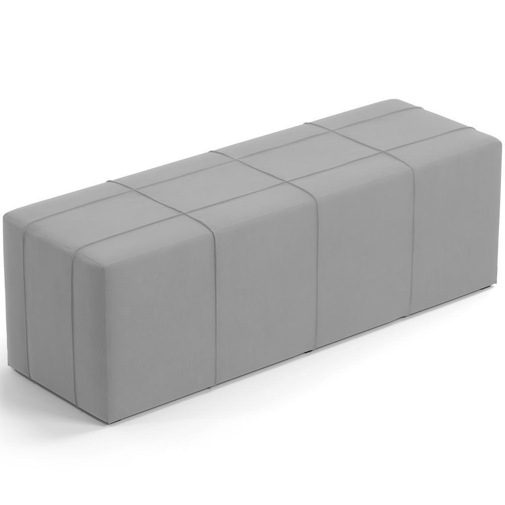 Kit Cabeceira Cama Box Casal 140cm Com Calçadeira Roma W01 Suede Cinza - Lyam - 4