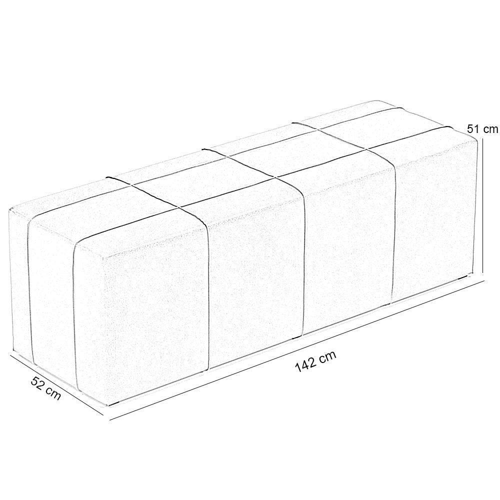 Kit Cabeceira Cama Box Casal 140cm Com Calçadeira Roma W01 Suede Cinza - Lyam - 8
