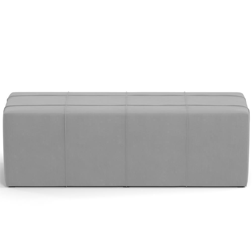 Kit Cabeceira Cama Box Casal 140cm Com Calçadeira Roma W01 Suede Cinza - Lyam - 10