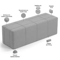 Kit Cabeceira Cama Box Casal 140cm Com Calçadeira Roma W01 Suede Cinza - Lyam - 6