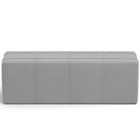 Kit Cabeceira Cama Box Casal 140cm Com Calçadeira Roma W01 Suede Cinza - Lyam - 10