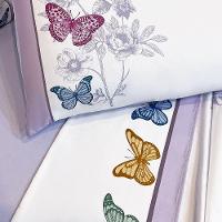 Jogo De Lençol Summer Casal 4 Peças Micropercal 300 Fios Estampado Floral - Borboleta Lilás - 100% Poliéster - 3