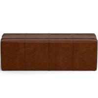 Kit Cabeceira Cama Box King 195cm Com Calçadeira Roma W01 Couríssimo Marrom - Lyam - 10