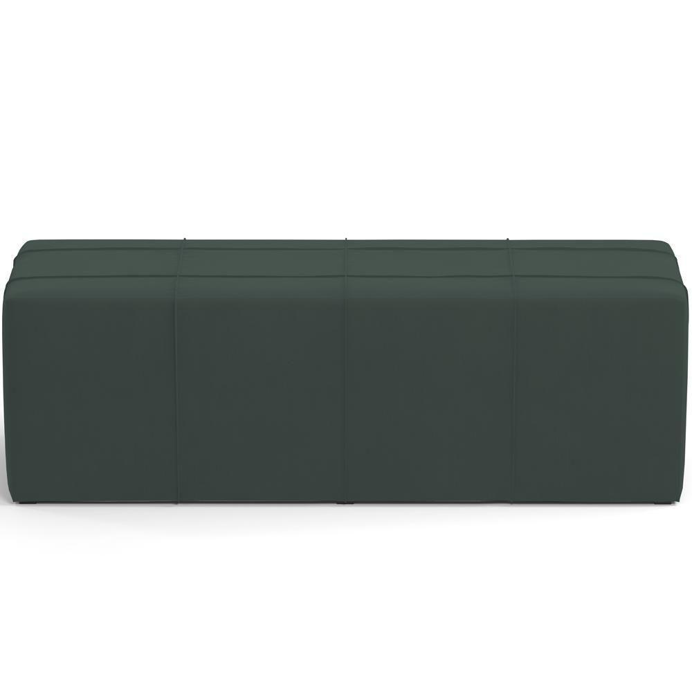 Kit Cabeceira Cama Box Queen 160cm Com Calçadeira Roma W01 Suede Verde Musgo - Lyam - 10
