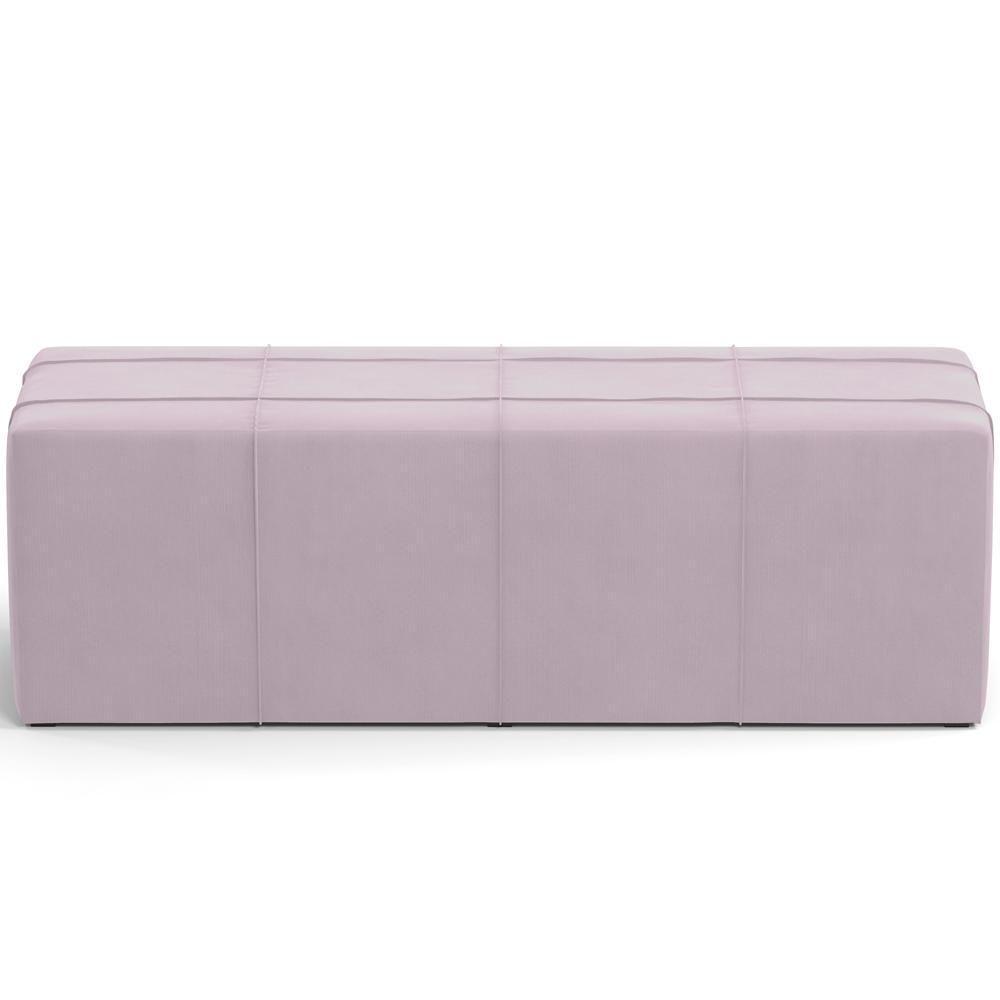 Kit Cabeceira Cama Box Queen 160cm Com Calçadeira Roma W01 Suede Rosê - Lyam - 10