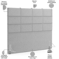 Kit Cabeceira Cama Box Queen 160cm Com Calçadeira Roma W01 Linho Cinza - Lyam - 5