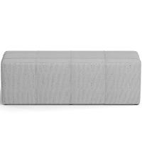 Kit Cabeceira Cama Box Queen 160cm Com Calçadeira Roma W01 Linho Cinza - Lyam - 10