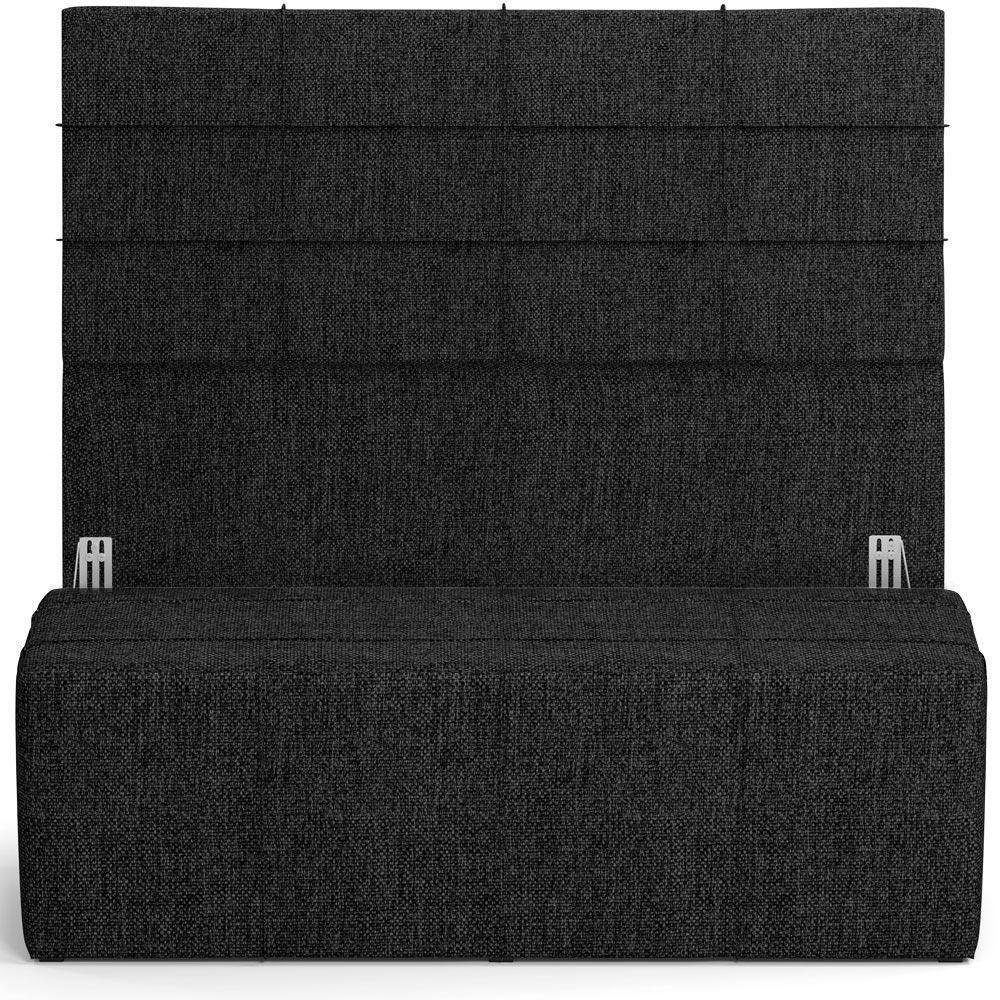 Kit Cabeceira Cama Box Queen 160cm Com Calçadeira Roma W01 Linho Chumbo - Lyam - 1