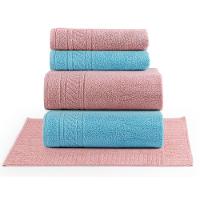 Jogo De Banho Lummi Toalhas Macias 100% Algodão Fio Penteado 5 Peças Rosa E Azul - 1