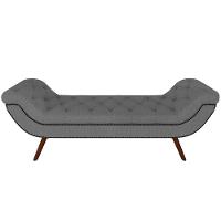 Kit Cabeceira Cama Box Lisboa 140 Cm Com Puff Recamier Santorini Linho Cinza Escuro - Lyam Decor - 5