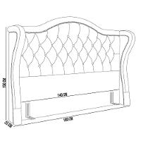 Kit Cabeceira Cama Box Lisboa 140 Cm Com Puff Recamier Santorini Linho Cinza Escuro - Lyam Decor - 8