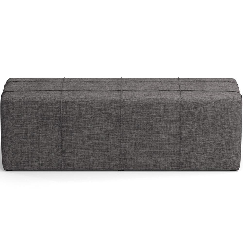 Kit Cabeceira Cama Box Queen 160cm Com Calçadeira Roma W01 Linho Cinza Escuro - Lyam - 10