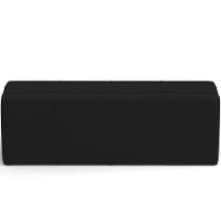 Kit Cabeceira Cama Box King 195cm Com Calçadeira Roma W01 Suede Preto - Lyam - 10