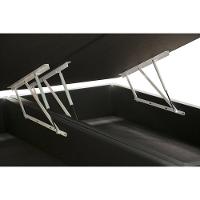 Cama Box Baú Queen Bipartido Loja Xerife Sintético Preto 41x158x198