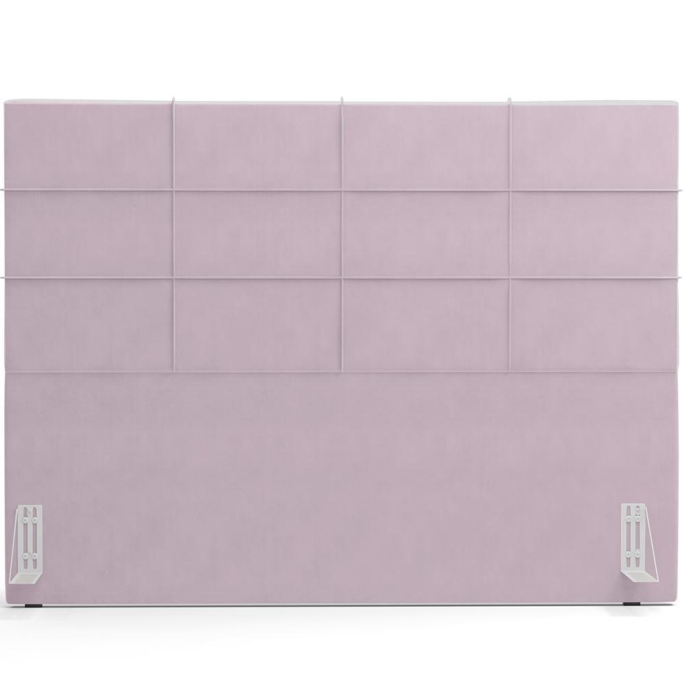 Kit Cabeceira Cama Box King 195cm Com Calçadeira Roma W01 Suede Rosê - Lyam - 9