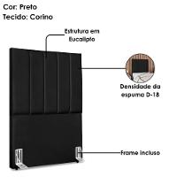 Cabeceira Solteiro 90 Cm Com Frame Dalia Corino Preto Artte Preto