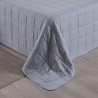 Kit Cobre Leito Colcha Lunar Casal 3 Peças 400 Fios Matelado Dupla Face - Cinza - 100% Poliéster - 3