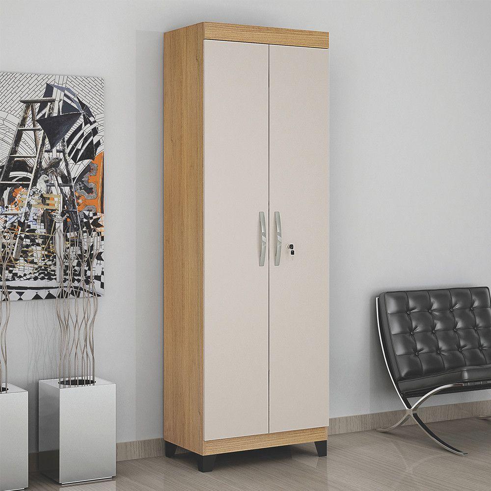 Armário Multiuso 2 Portas Com Chave Asteca Valdemóveis Cinamomo-off White - 1