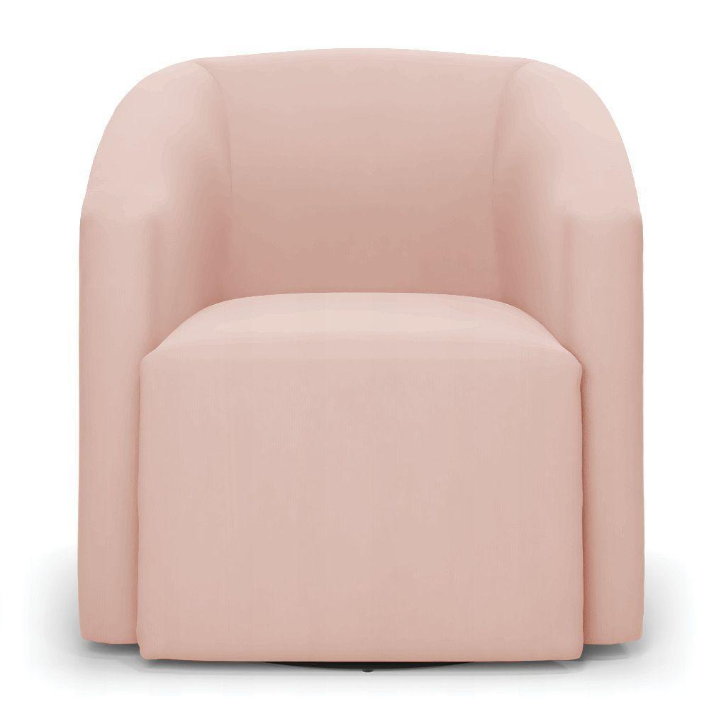 Poltrona Decorativa Base Giratória Stella Max Veludo Rosê D03 - D'rossi - 5