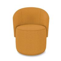 Poltrona Decorativa Orgânica Fixa Para Sala Kit 2 Malu Bouclê Mostarda M11 - D'rossi - 5