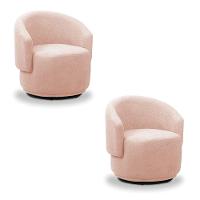 Poltrona Decorativa Orgânica Kit 2 Névoa Bouclê E03 - D'rossi Rose - 2