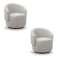 Poltrona Decorativa Orgânica Kit 2 Névoa Bouclê E03 - D'rossi Cinza Claro - 2