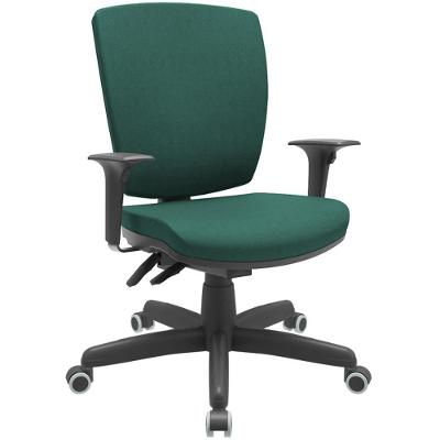 Cadeira De Escritório Diretor Office Base Giratória Preto Alta Flexi P03 Poliéster Verde - Lyam
