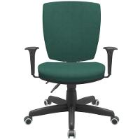 Cadeira De Escritório Diretor Office Base Giratória Preto Alta Flexi P03 Poliéster Verde - Lyam - 3