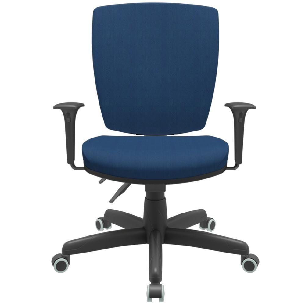Cadeira De Escritório Diretor Office Base Giratória Preto Alta Flexi P03 Poliéster Azul - Lyam - 3