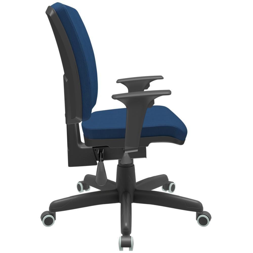 Cadeira De Escritório Diretor Office Base Giratória Preto Alta Flexi P03 Poliéster Azul - Lyam - 6