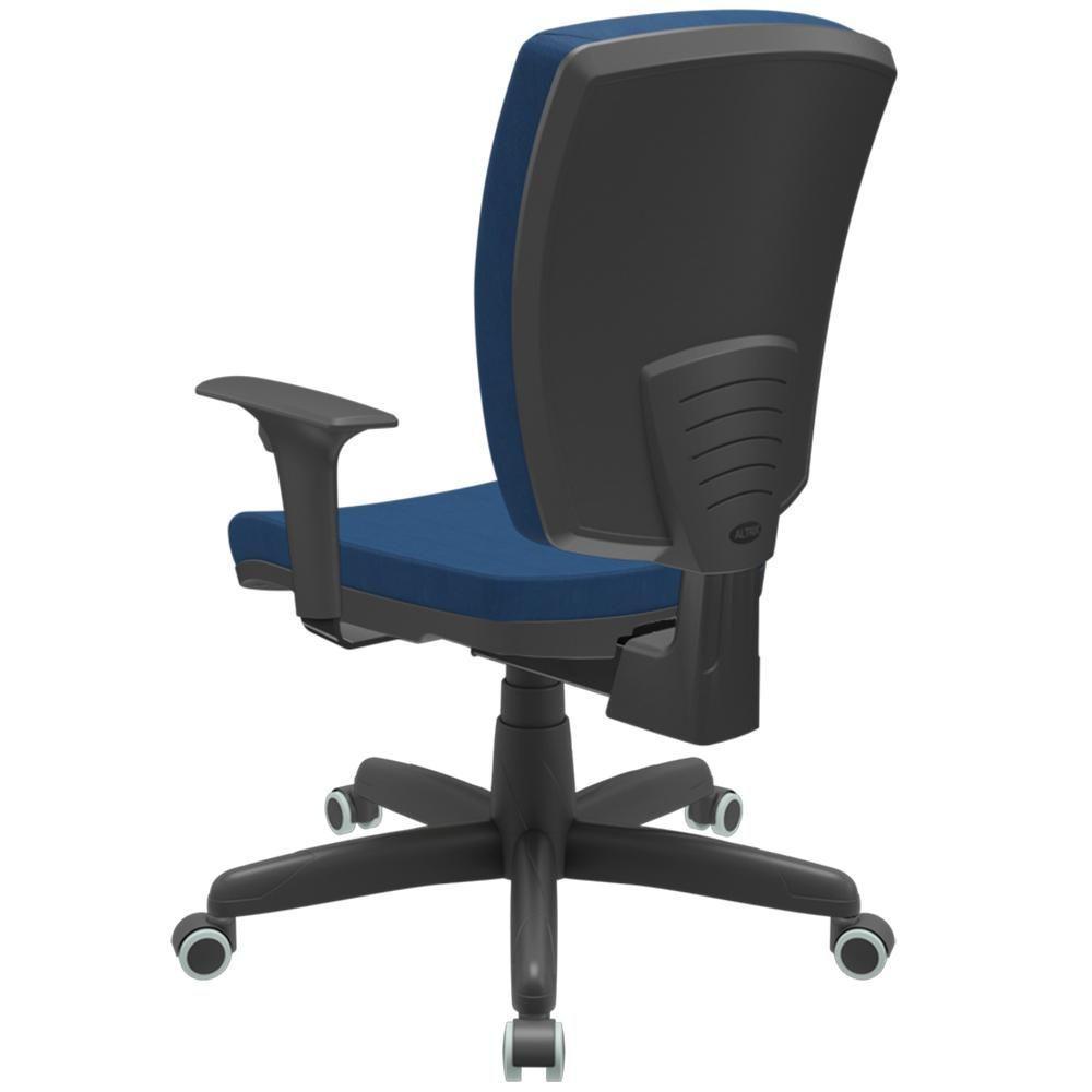 Cadeira De Escritório Diretor Office Base Giratória Preto Alta Flexi P03 Poliéster Azul - Lyam - 7