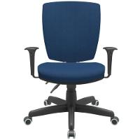 Cadeira De Escritório Diretor Office Base Giratória Preto Alta Flexi P03 Poliéster Azul - Lyam - 3