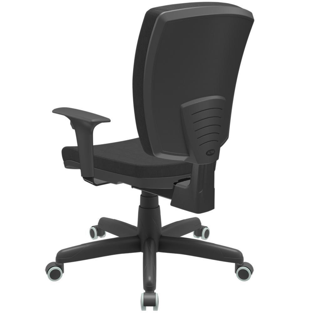 Cadeira De Escritório Diretor Office Base Giratória Preto Alta Flexi P03 Poliéster Preto - Lyam - 7