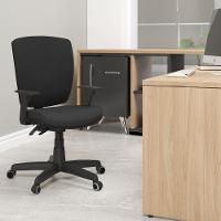 Cadeira De Escritório Diretor Office Base Giratória Preto Alta Flexi P03 Poliéster Preto - Lyam - 2