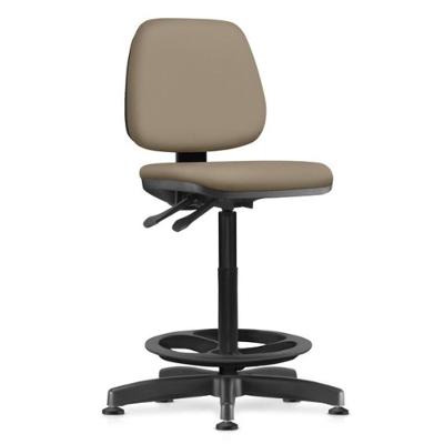 Cadeira Caixa Alta Giratória Estofada Work F02 Sintético Bege Escuro - Lyam Decor