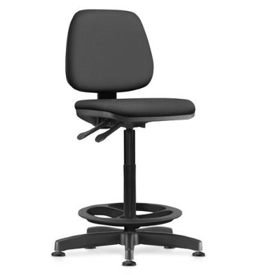 Cadeira Caixa Alta Giratória Estofada Work F02 Crepe Preto - Lyam Decor