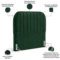 Cabeceira Cama Box King Estofada Orgânica 195cm Alice W01 Couríssimo Verde - Lyam Decor