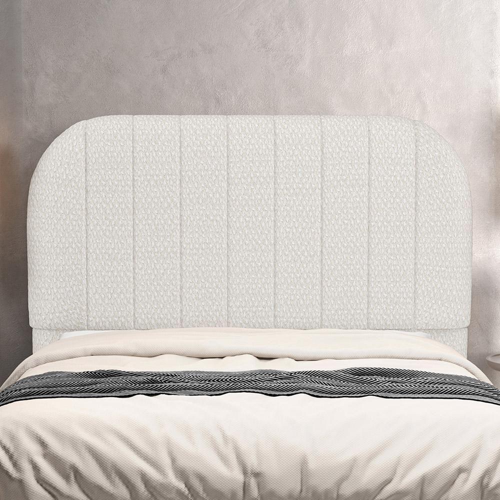 Cabeceira Cama Box King Estofada Orgânica 195cm Alice W01 Bouclê Cru - Lyam Decor - 3