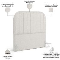 Cabeceira Cama Box King Estofada Orgânica 195cm Alice W01 Bouclê Cru - Lyam Decor