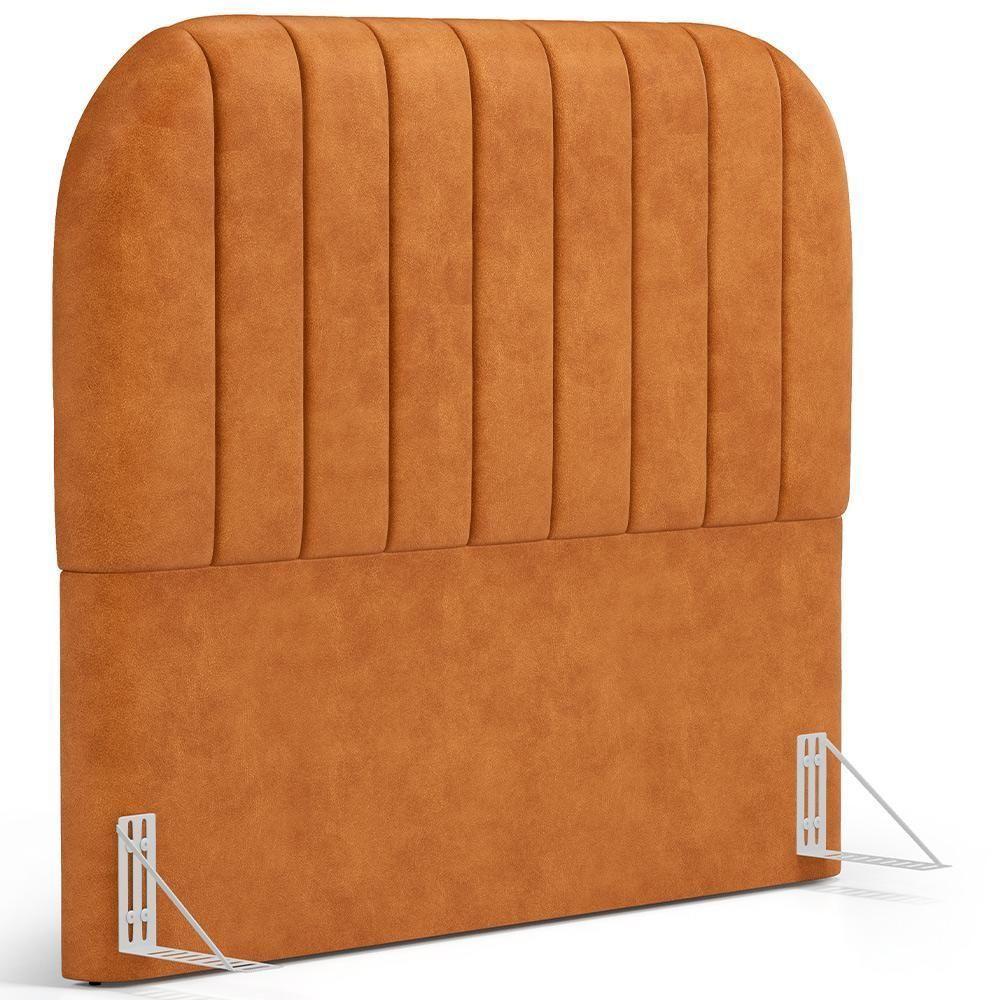 Cabeceira Cama Box King Estofada Orgânica 195cm Alice W01 Couríssimo Canela - Lyam Decor - 1