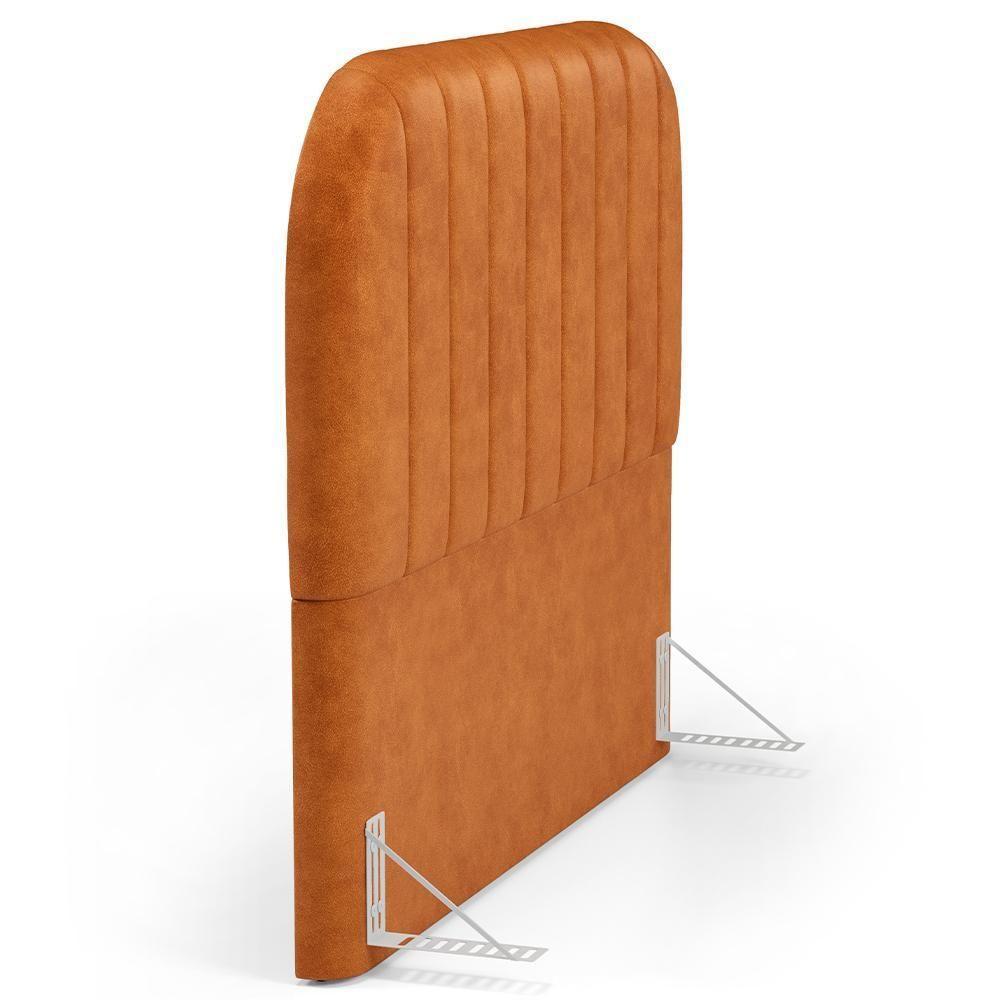 Cabeceira Cama Box King Estofada Orgânica 195cm Alice W01 Couríssimo Canela - Lyam Decor - 6