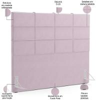Cabeceira Cama Box Casal King 195 Cm Roma W01 Suede Rosê - Lyam