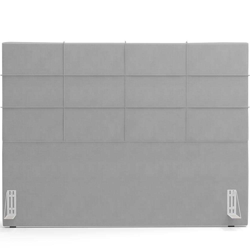 Cabeceira Cama Box Casal King 195 Cm Roma W01 Suede Cinza - Lyam - 3