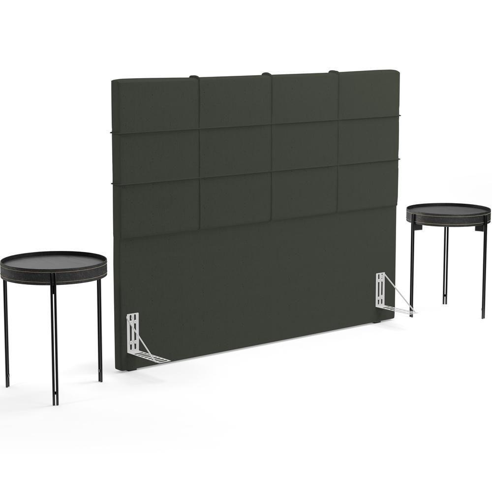 Cabeceira Cama Box Casal King 195 Cm Roma W01 Linho Verde Musgo - Lyam - 7