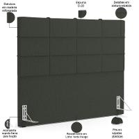 Cabeceira Cama Box Casal King 195 Cm Roma W01 Linho Verde Musgo - Lyam