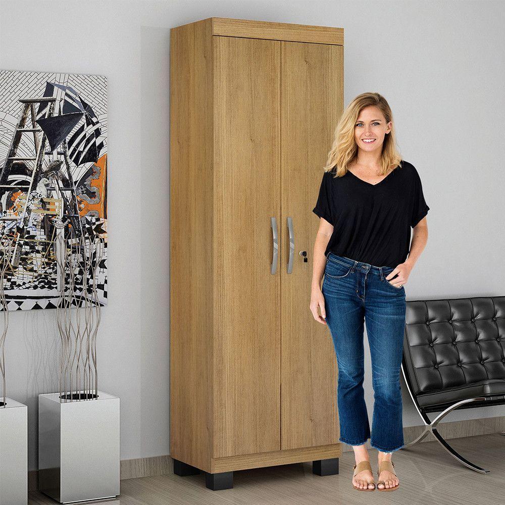 Armário Multiuso 2 Portas Com Chave Asteca Valdemóveis Cinamomo - 3