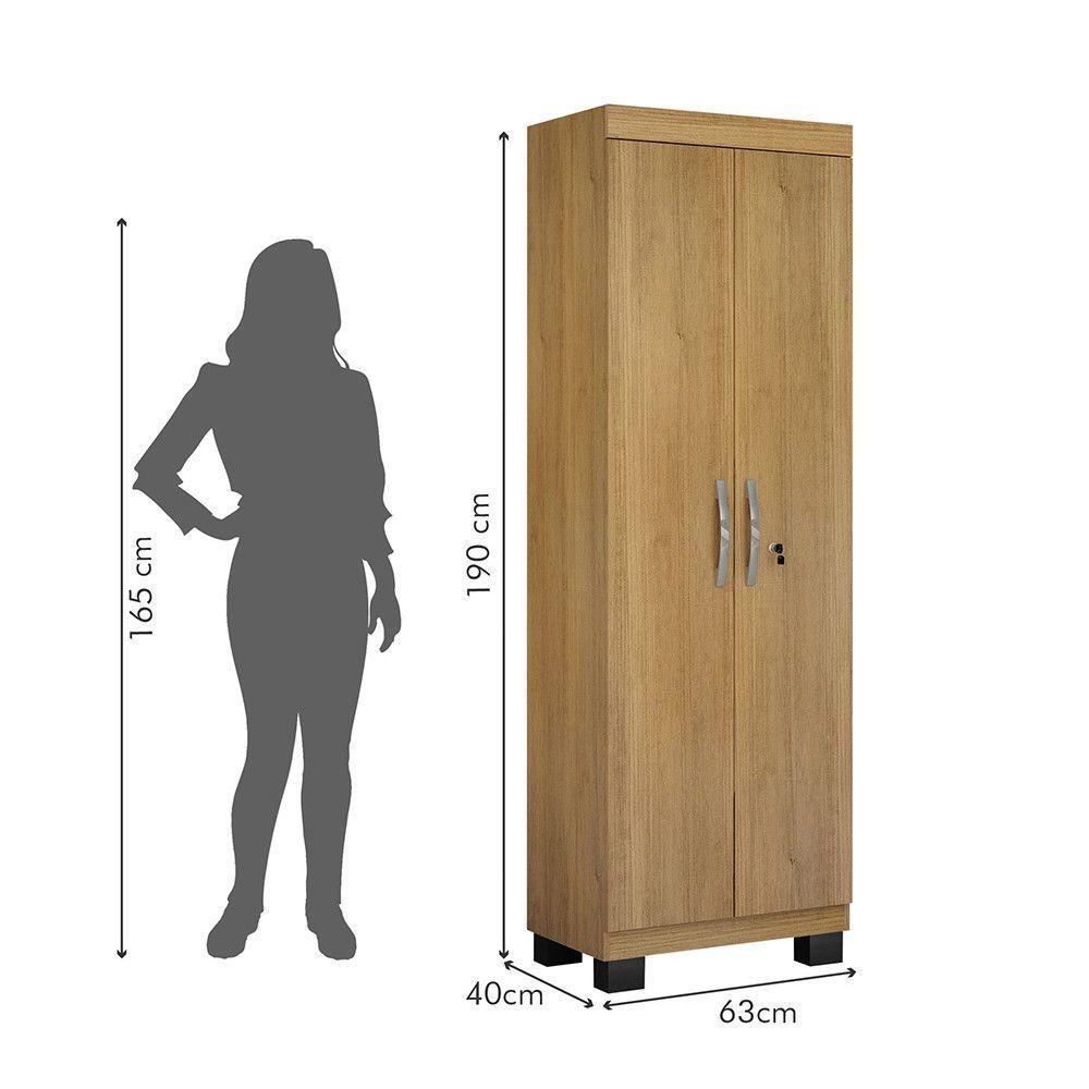 Armário Multiuso 2 Portas Com Chave Asteca Valdemóveis Cinamomo - 6