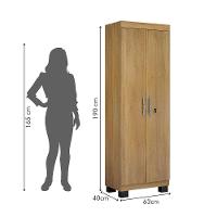 Armário Multiuso 2 Portas Com Chave Asteca Valdemóveis Cinamomo - 6