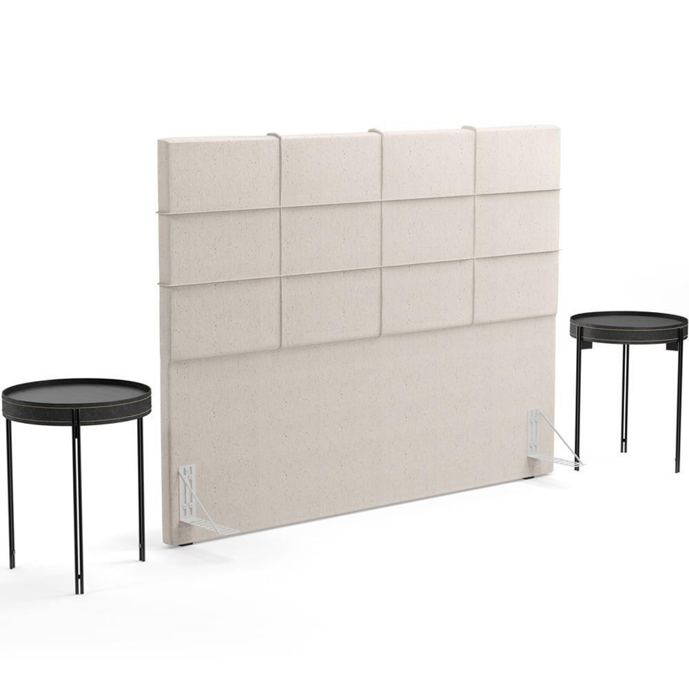 Cabeceira Cama Box Casal King 195 Cm Roma W01 Linho Cru - Lyam - 7